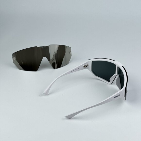 Versace VE4461 314/87 BRAND NEW Sunglasses White Mirror Silver Detachable Lens main image 4